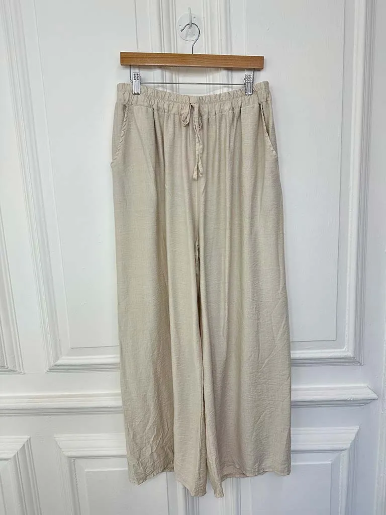 Classic Palazzo Trousers - Stone