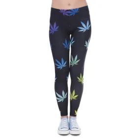 Dank Master Colorful Weed Leaf Leggings