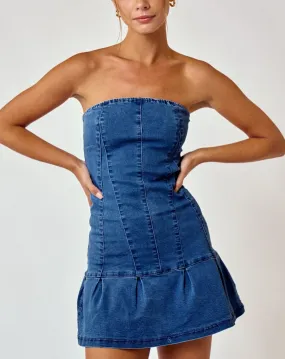 Denim Corset Tube Dress