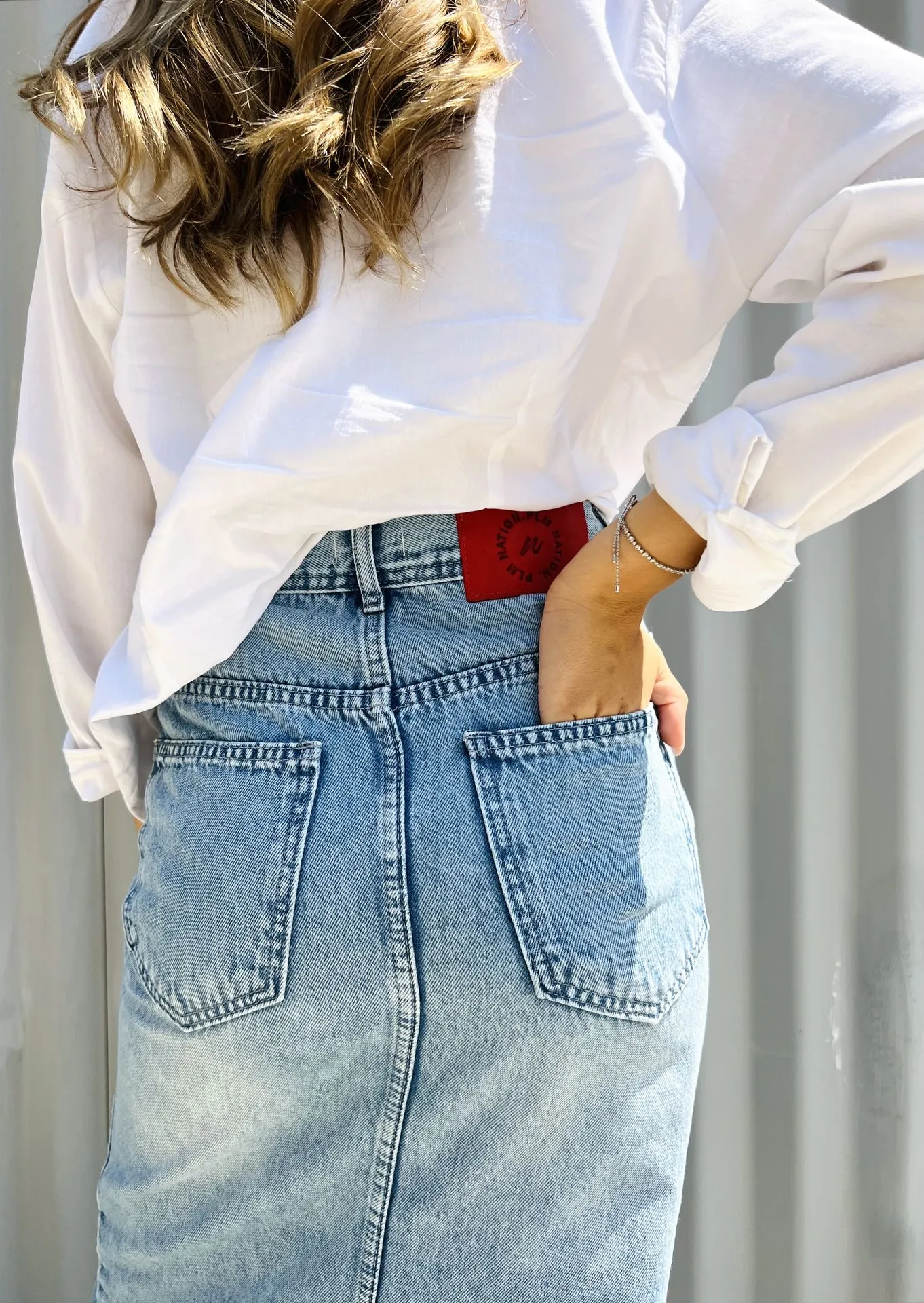 Denim Skirt With A Slit