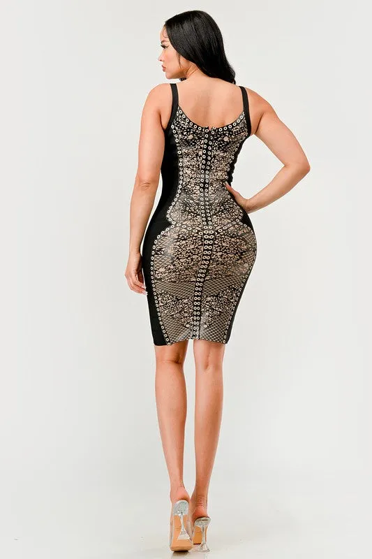 Diva Moment- Black Aztec Dress