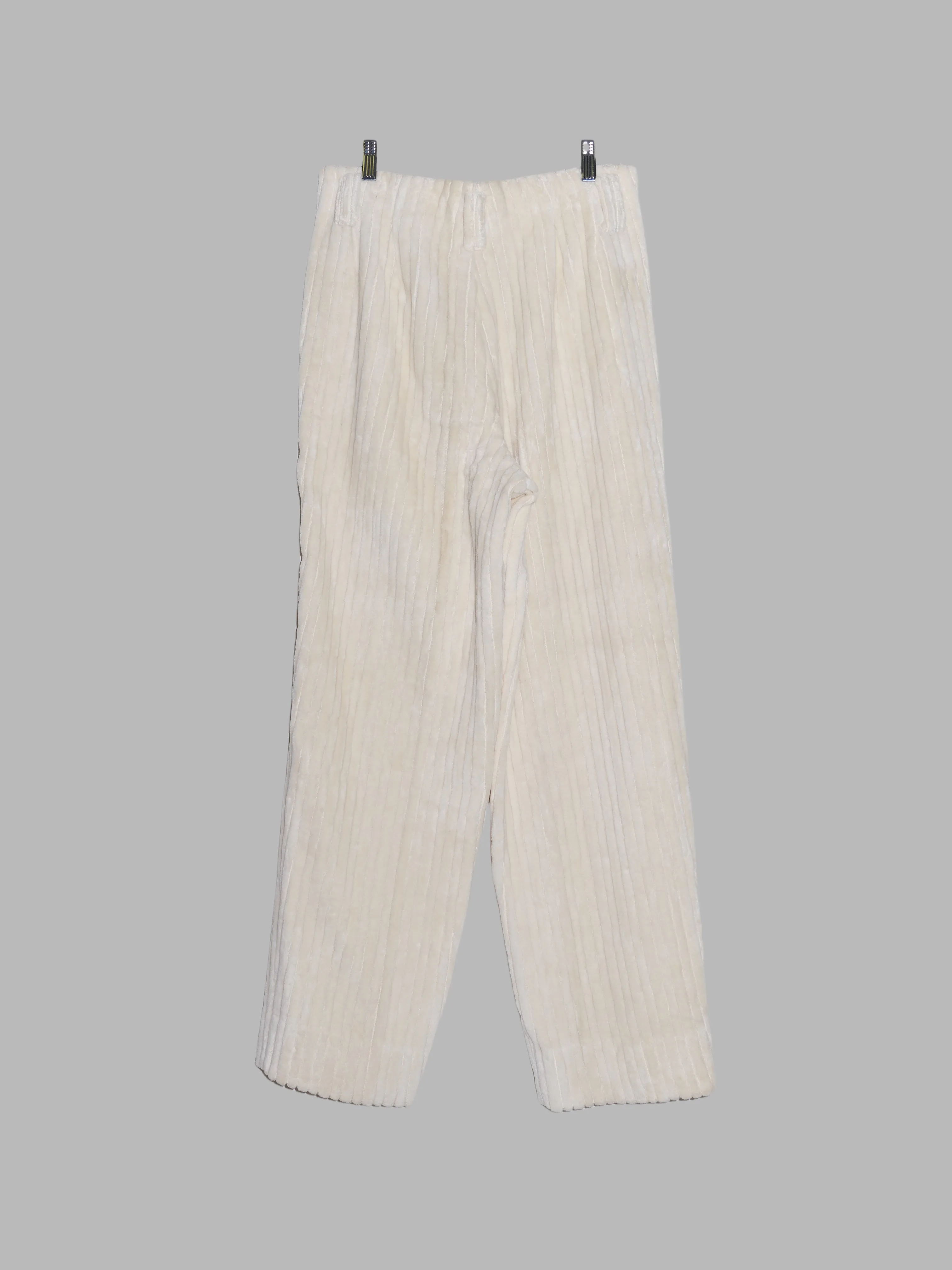 Domon cream cotton wide wale corduroy trousers - M S