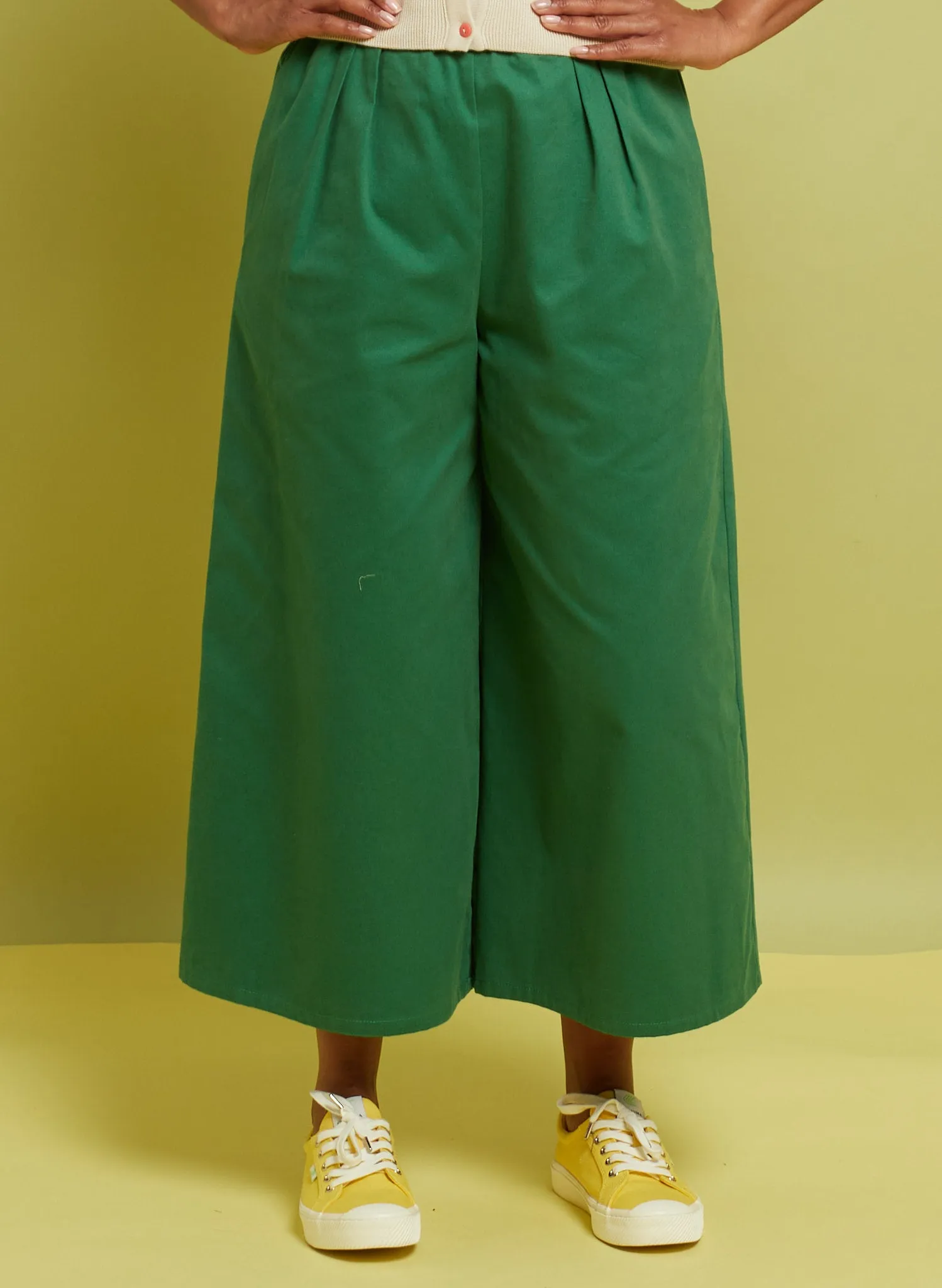 Edith Cropped Trousers - Green Workwear