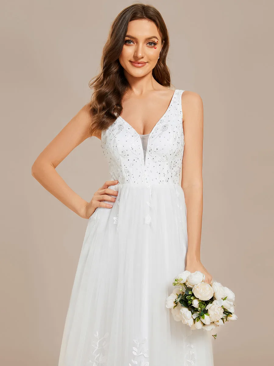 Elegant Pure Sequins Pearl Beading Sweetheart Neck Appliques Wholesale Bridal Gowns Wedding Dresses