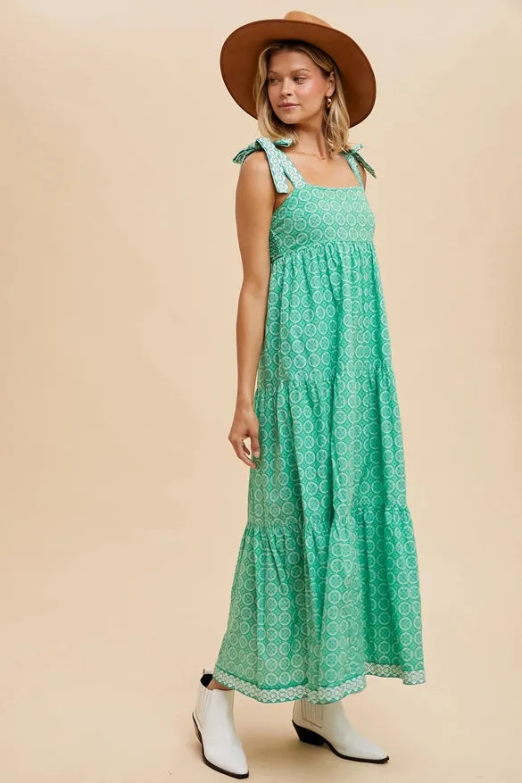 Elena Embroidered Cotton Maxi Dress