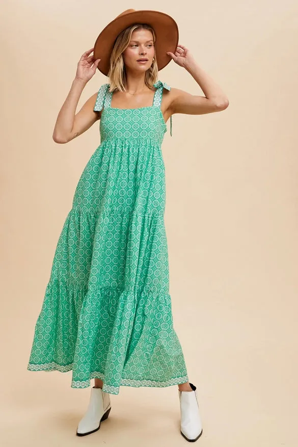 Elena Embroidered Cotton Maxi Dress