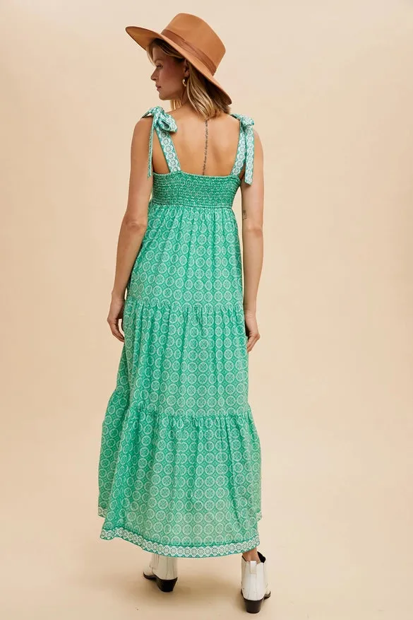 Elena Embroidered Cotton Maxi Dress