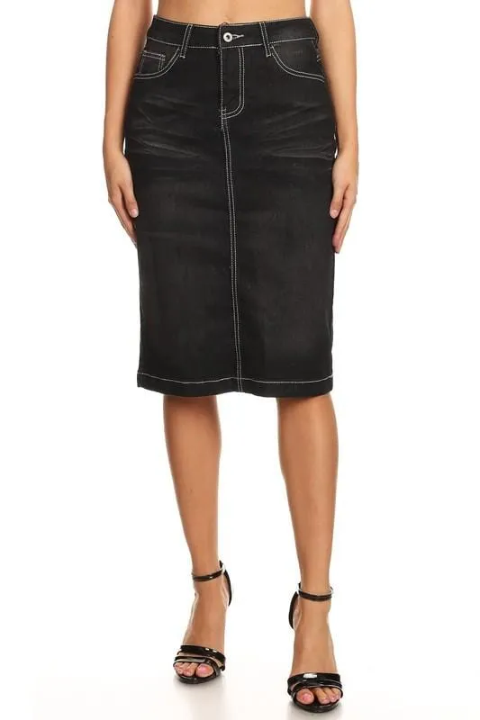 Ella Denim Skirt (BLK)