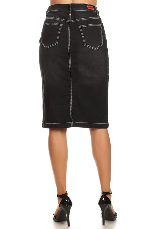 Ella Denim Skirt (BLK)