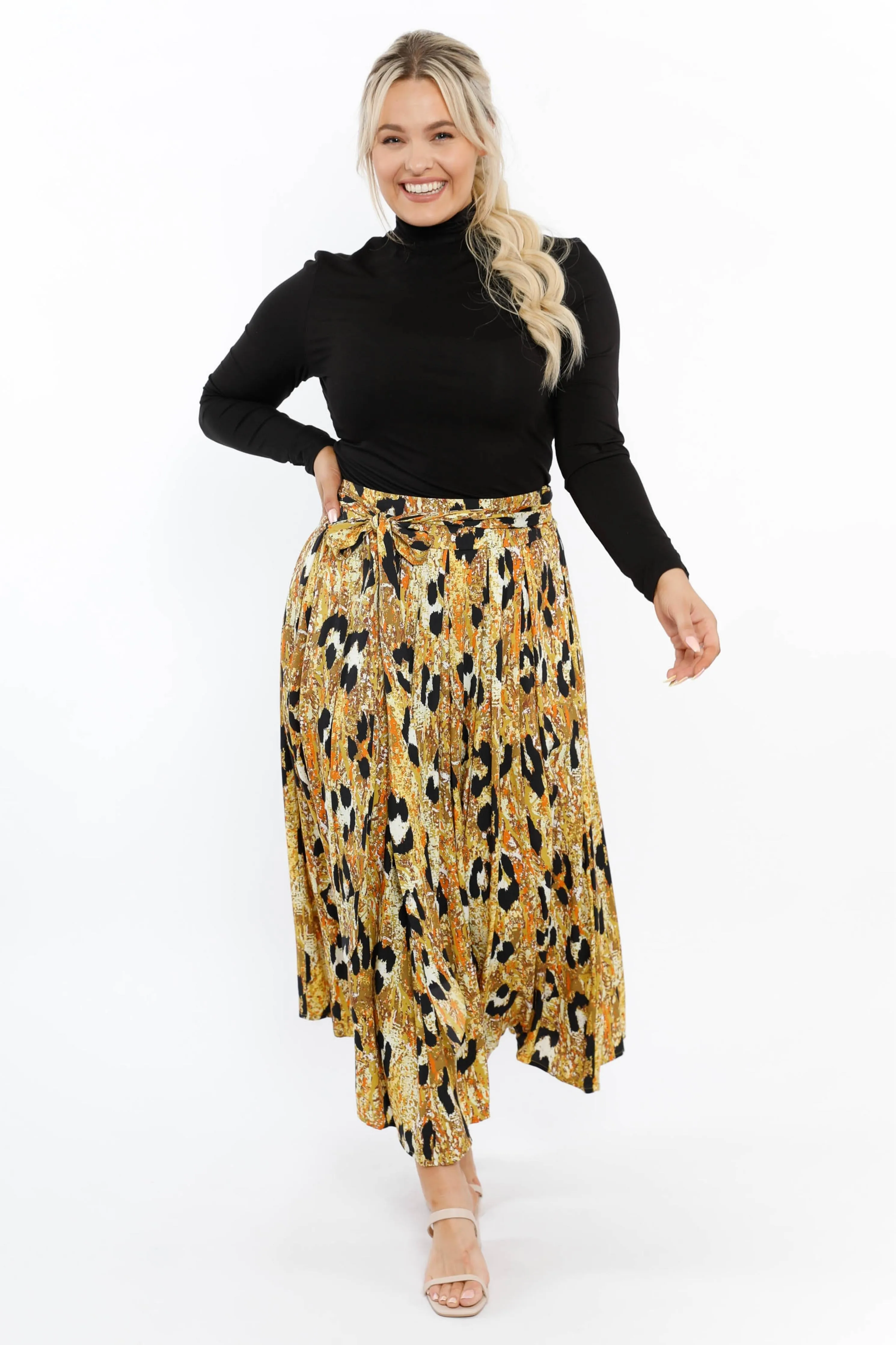 FINAL SALE Twirl Tie Skirt in Enchanted Leopard