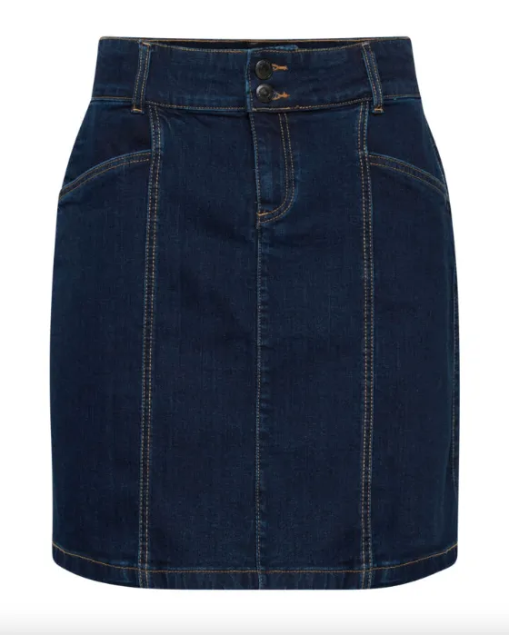 FR - Selma dark-wash denim skirt