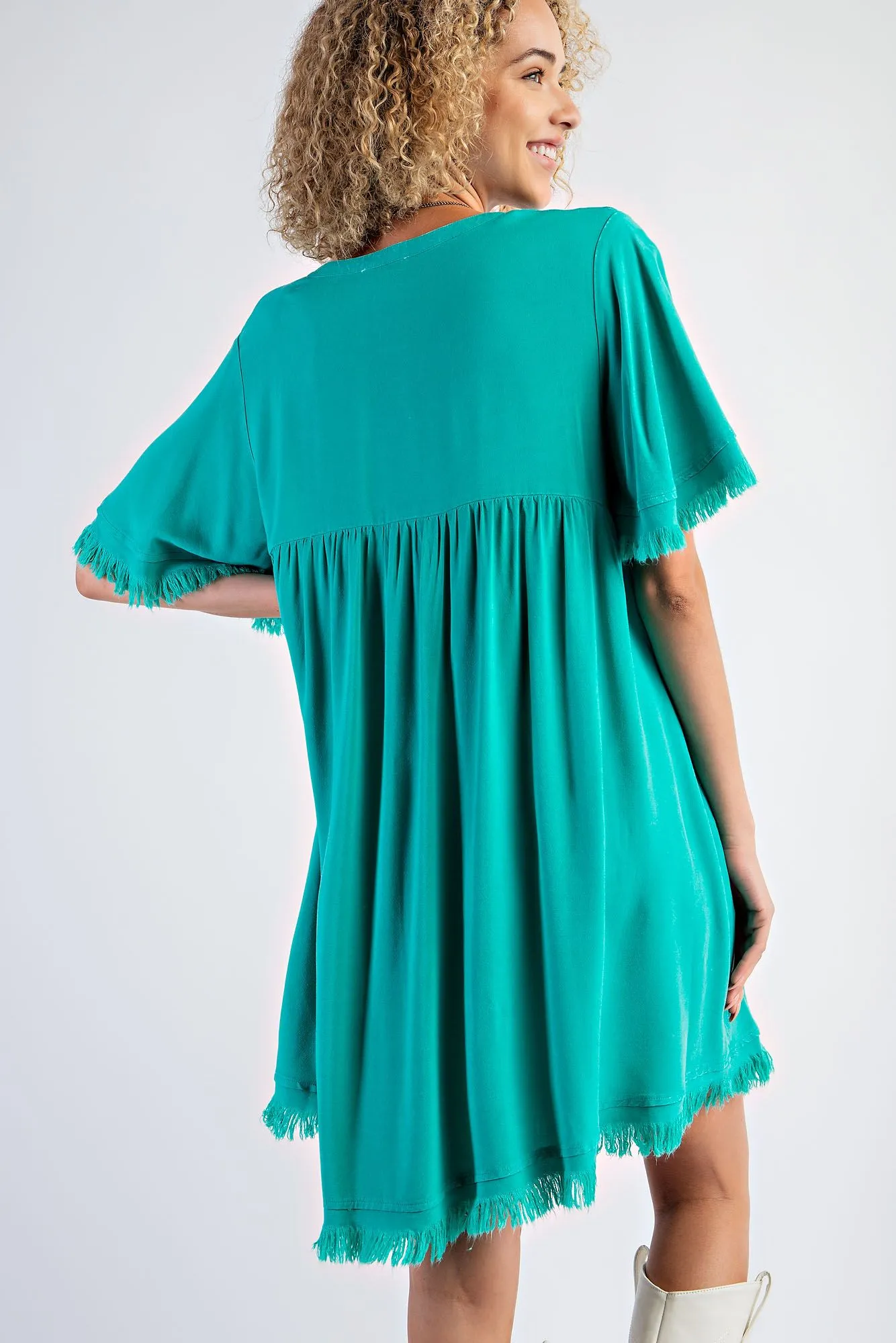 Frayed Babydoll Tunic Dress