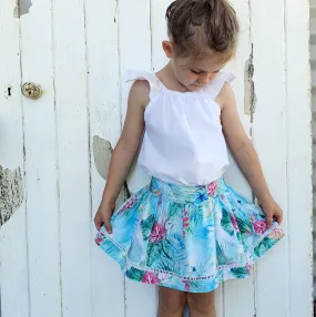 French Cotton Skirt - Aqua Australiana