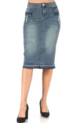 Gianna Distressed Denim Skirt (Vintage)