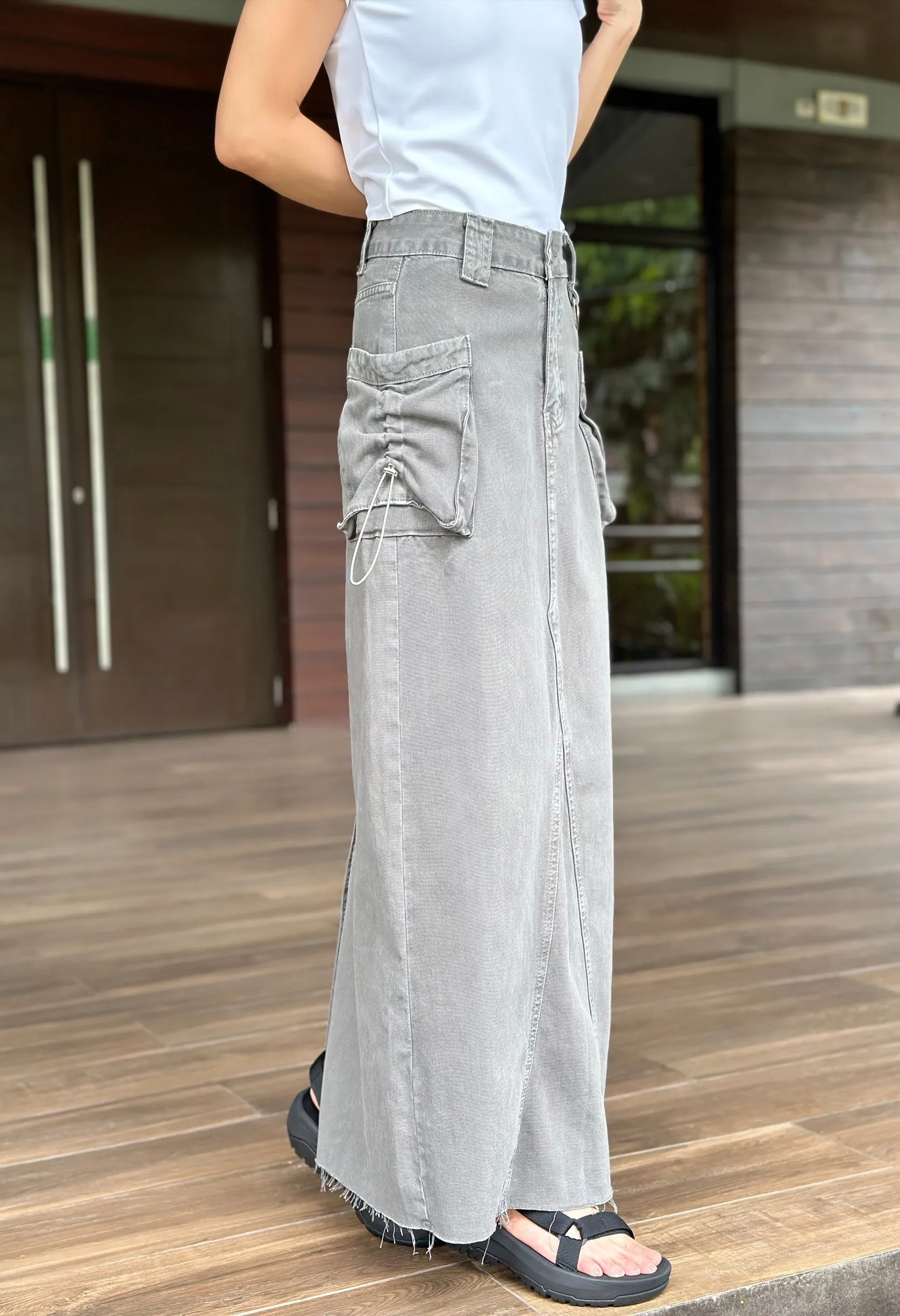 Giorgia Cargo Skirt in Grey