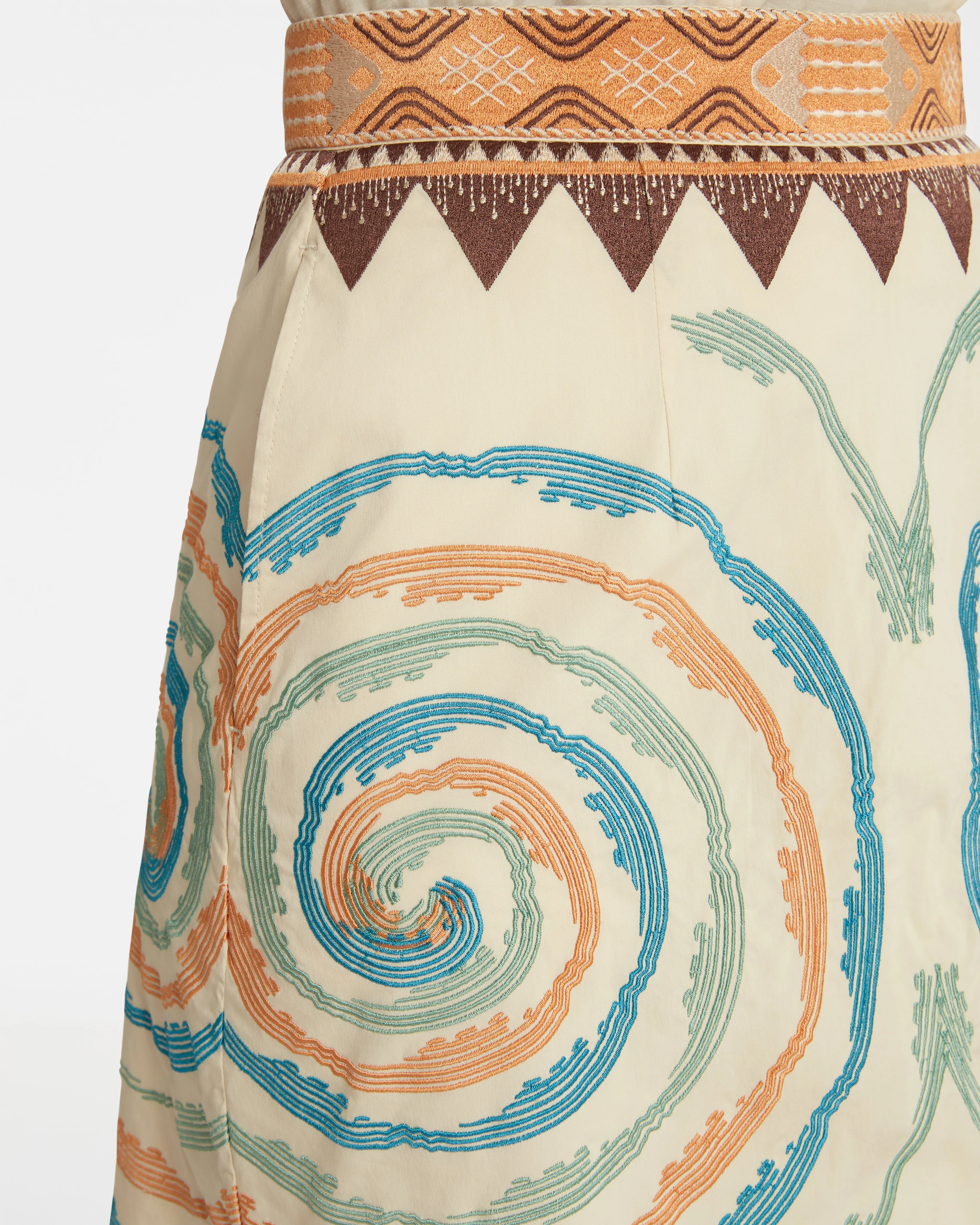 Giuliana Mini-skirt with Sacred Bulls Embroidery