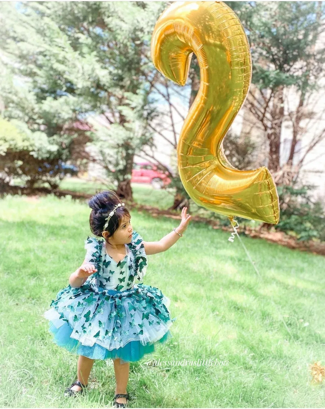 Green and White Butterfly Whimsical Romper