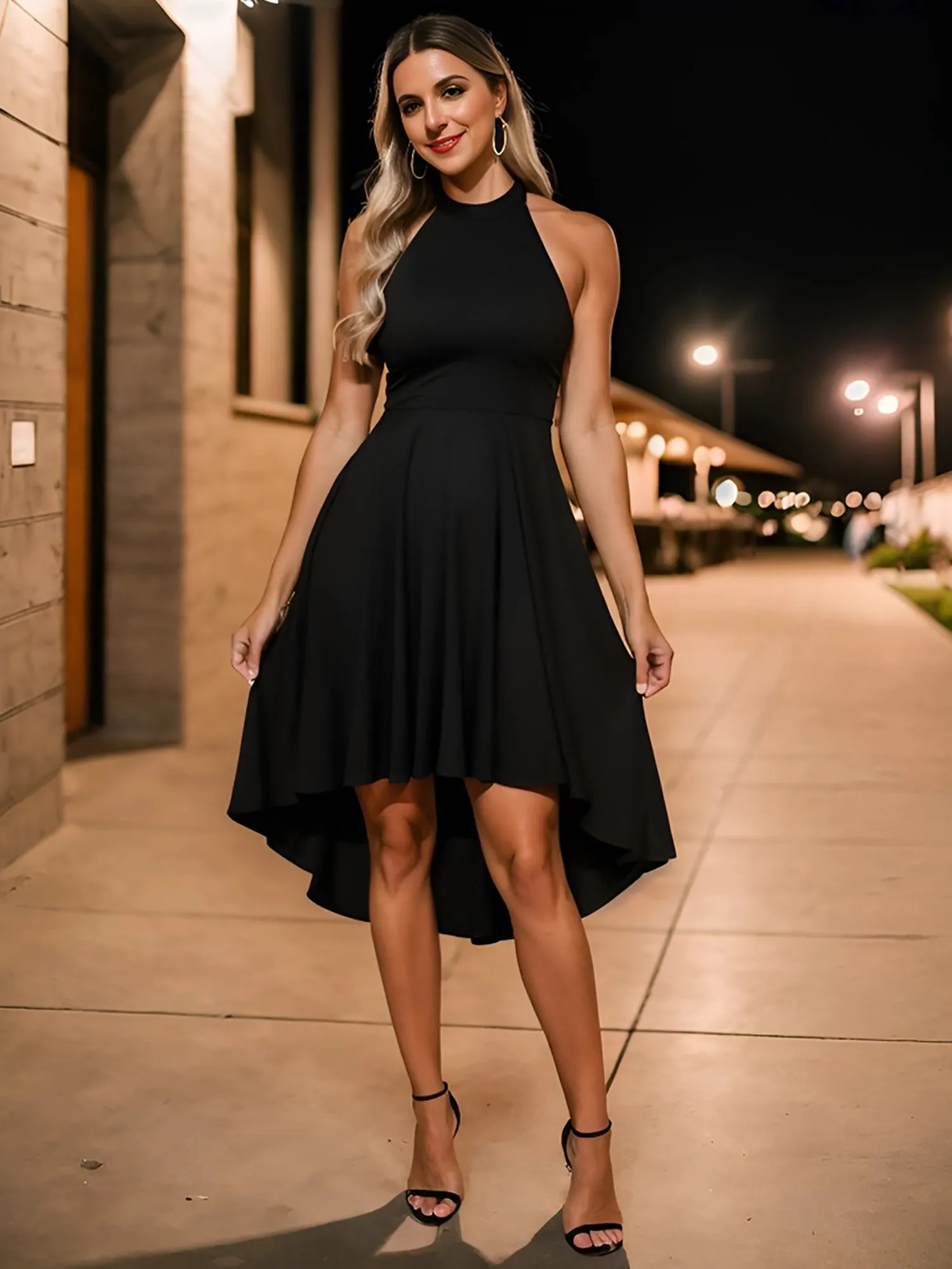 Halter Sleeveless Midi Wholesale Cocktail Dresses