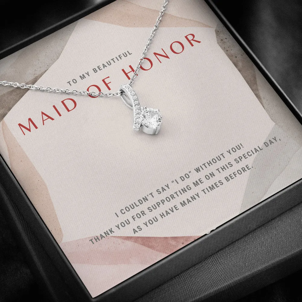 High Fashion Maid of Honor Ribbon Necklace