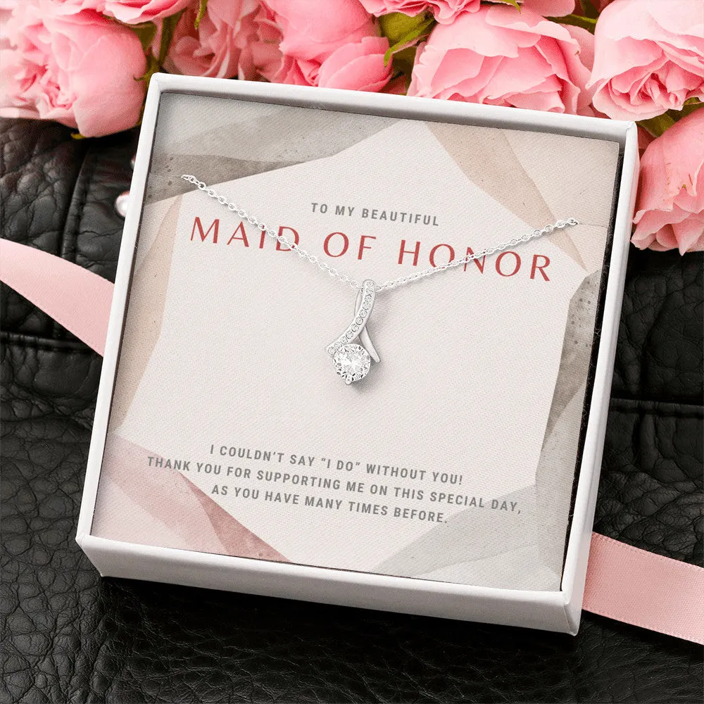 High Fashion Maid of Honor Ribbon Necklace