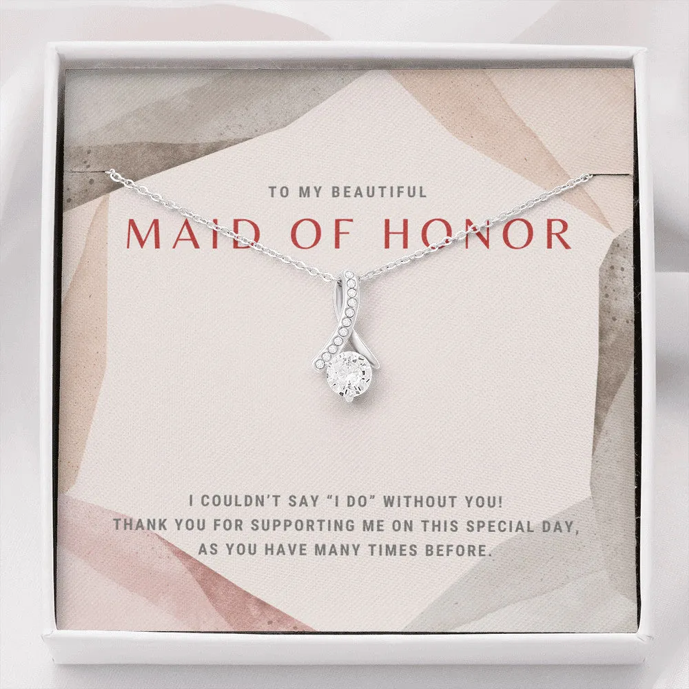 High Fashion Maid of Honor Ribbon Necklace