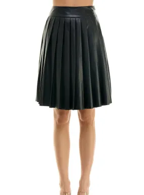 High Rise Pleated Skirt- Black