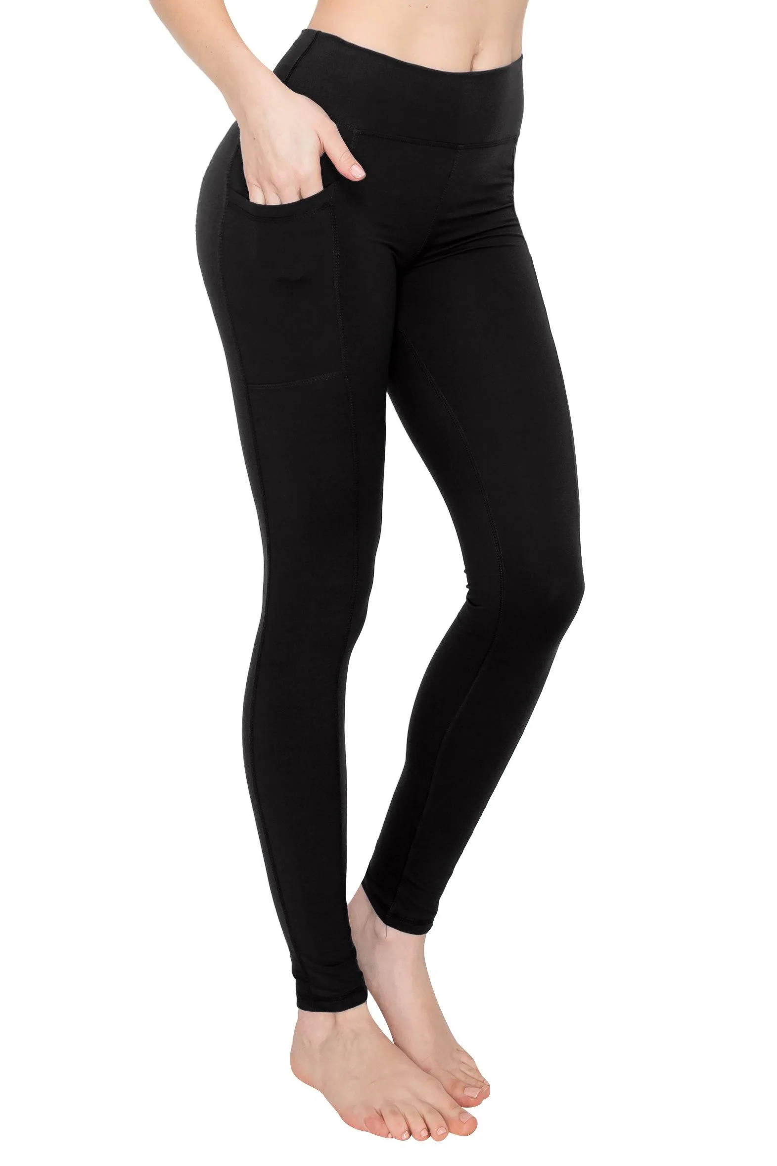 High Waist Leggings - Rectangular Pocket