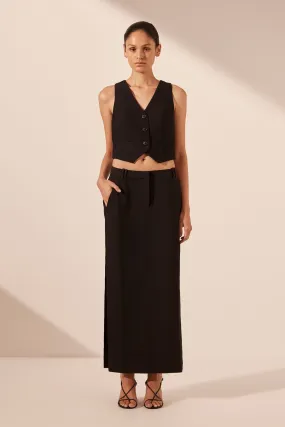 IRENA SIDE SPLIT MAXI SKIRT - BLACK