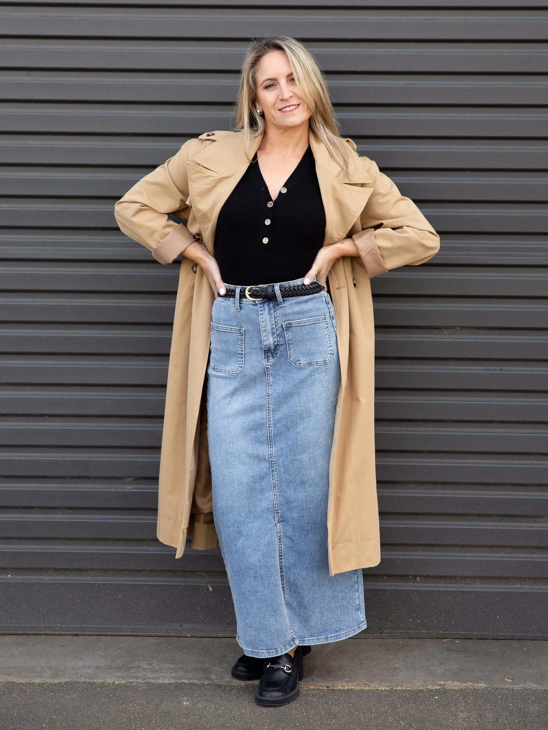 Jade Denim Skirt