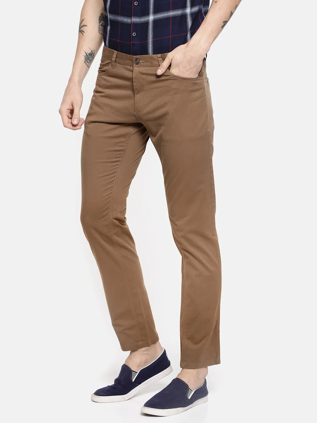 JDC Casual Solid Trouser-Brown