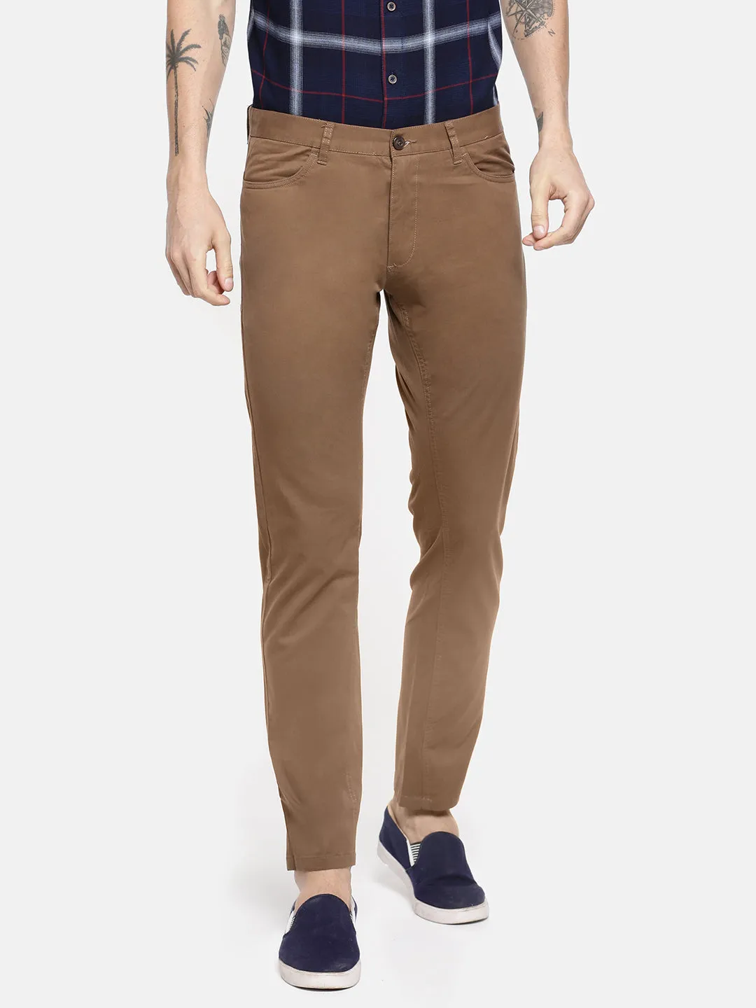 JDC Casual Solid Trouser-Brown