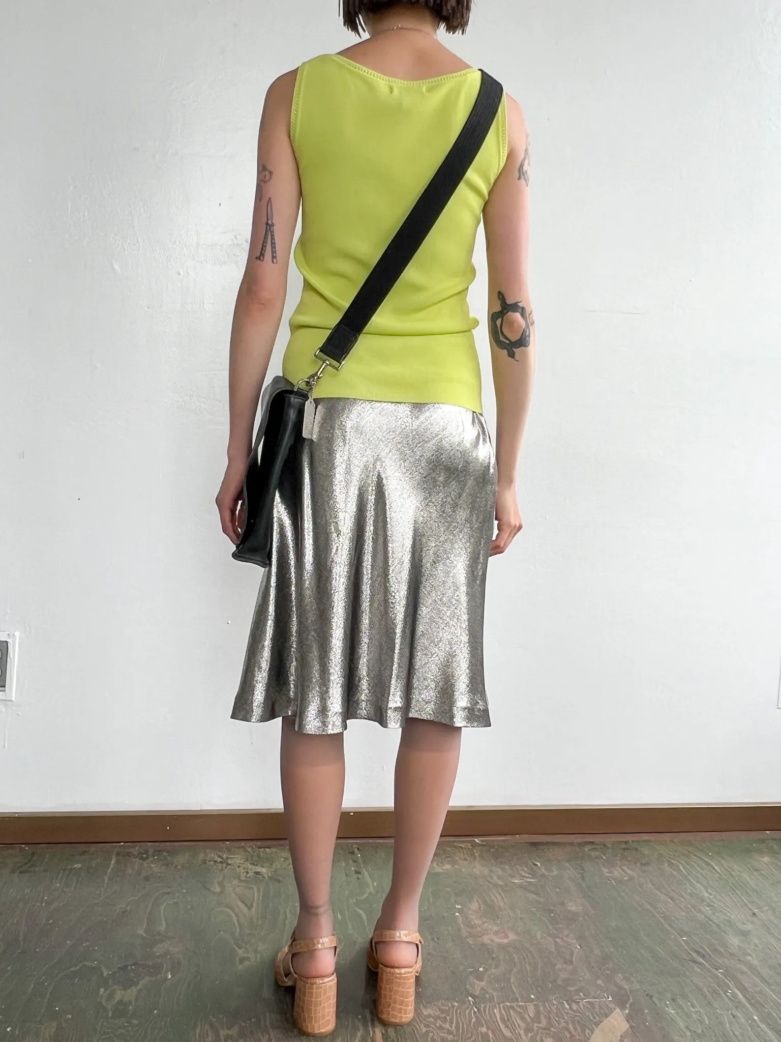 Jil Sander Metallic Pleat Skirt (M)