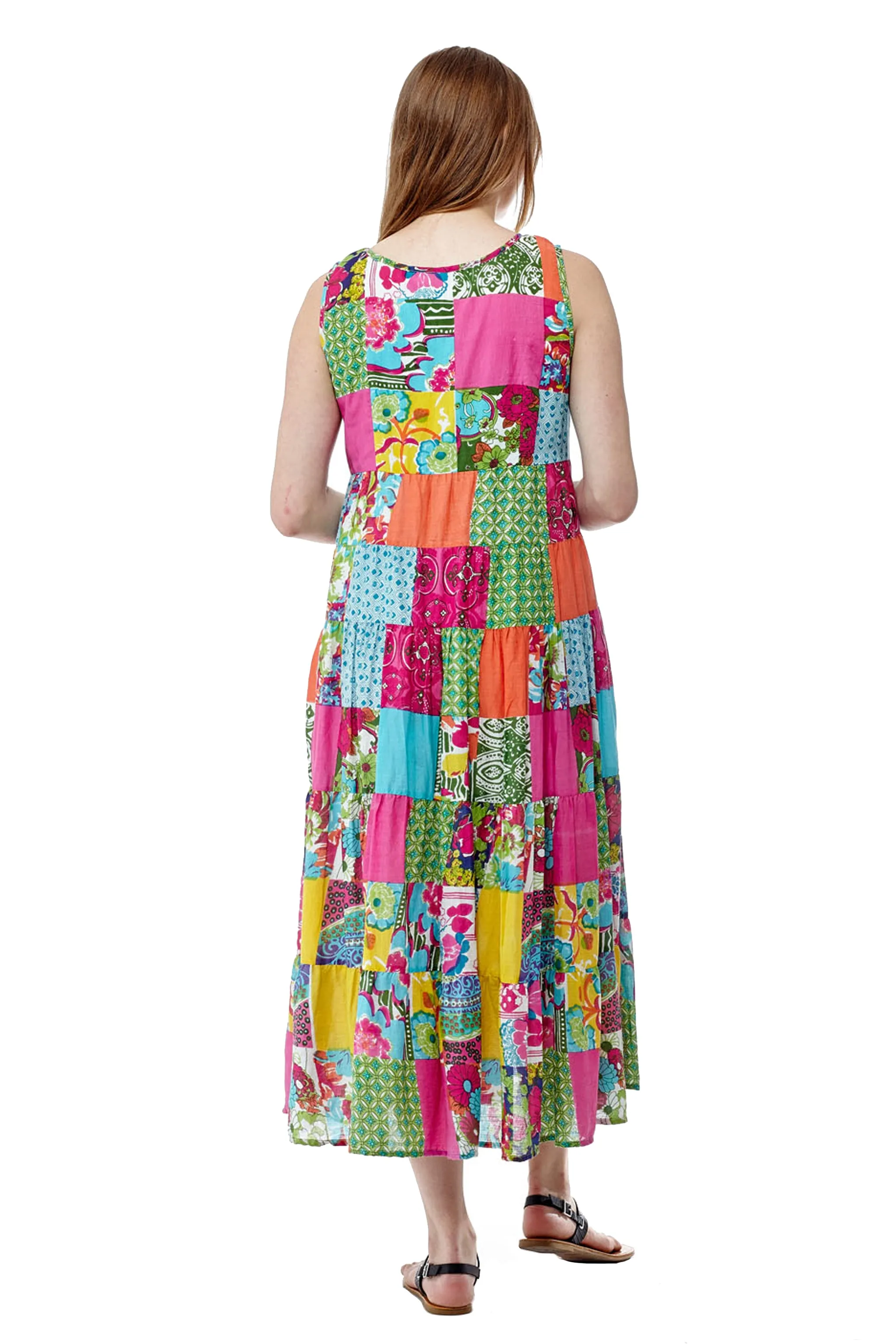 La Cera Multicolored Patchwork Dress