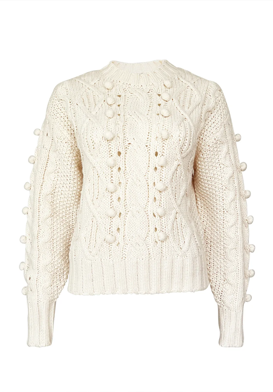 Larsa Women's Crew Neck Sweater in Ivory - SW0021F