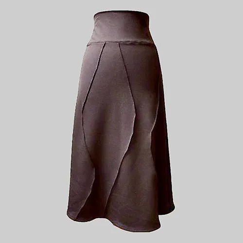 Long A-line skirt with pin tucks