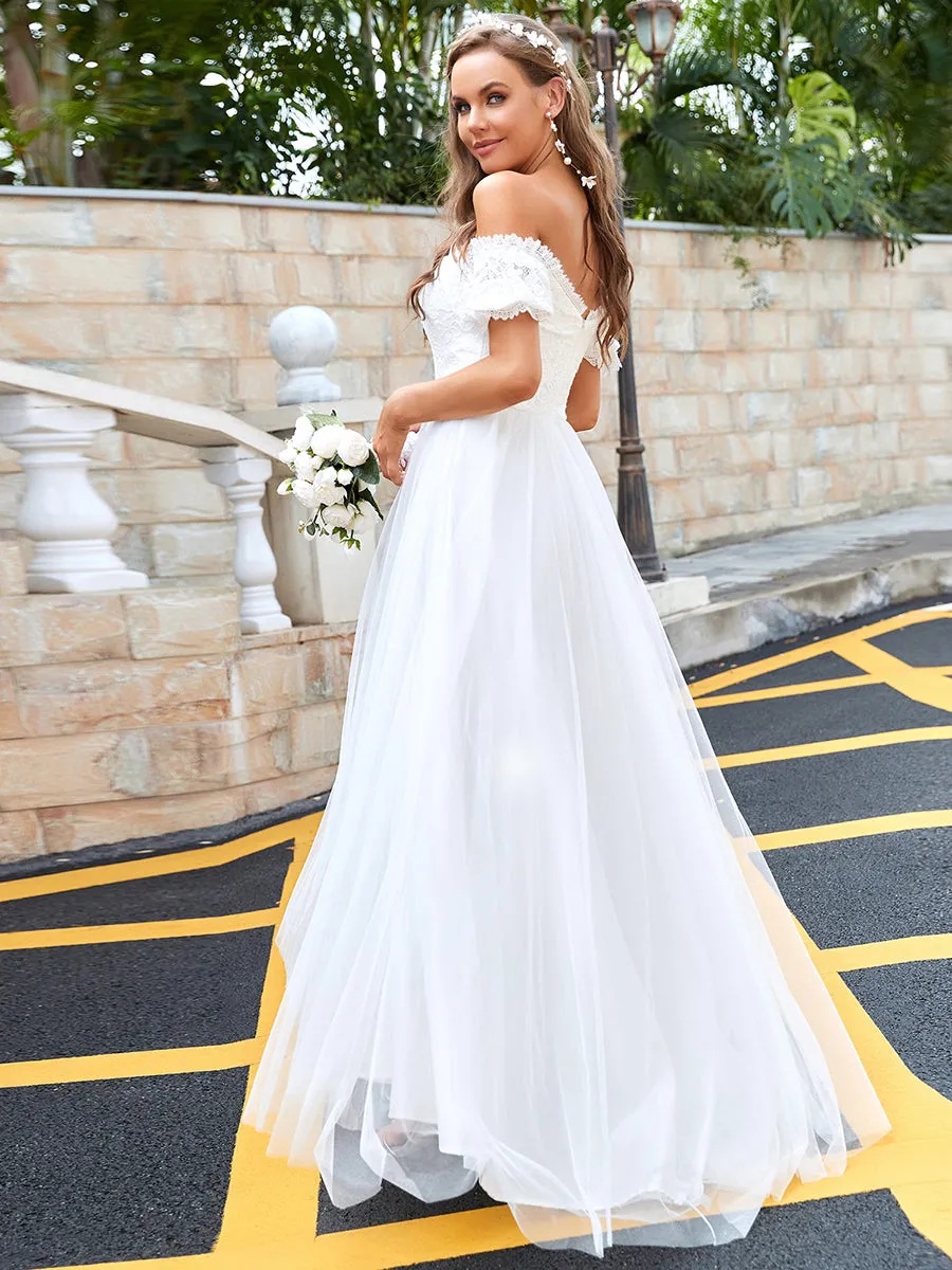 Magnificent Off Shoulder A Line Wholesale Wedding Dresses