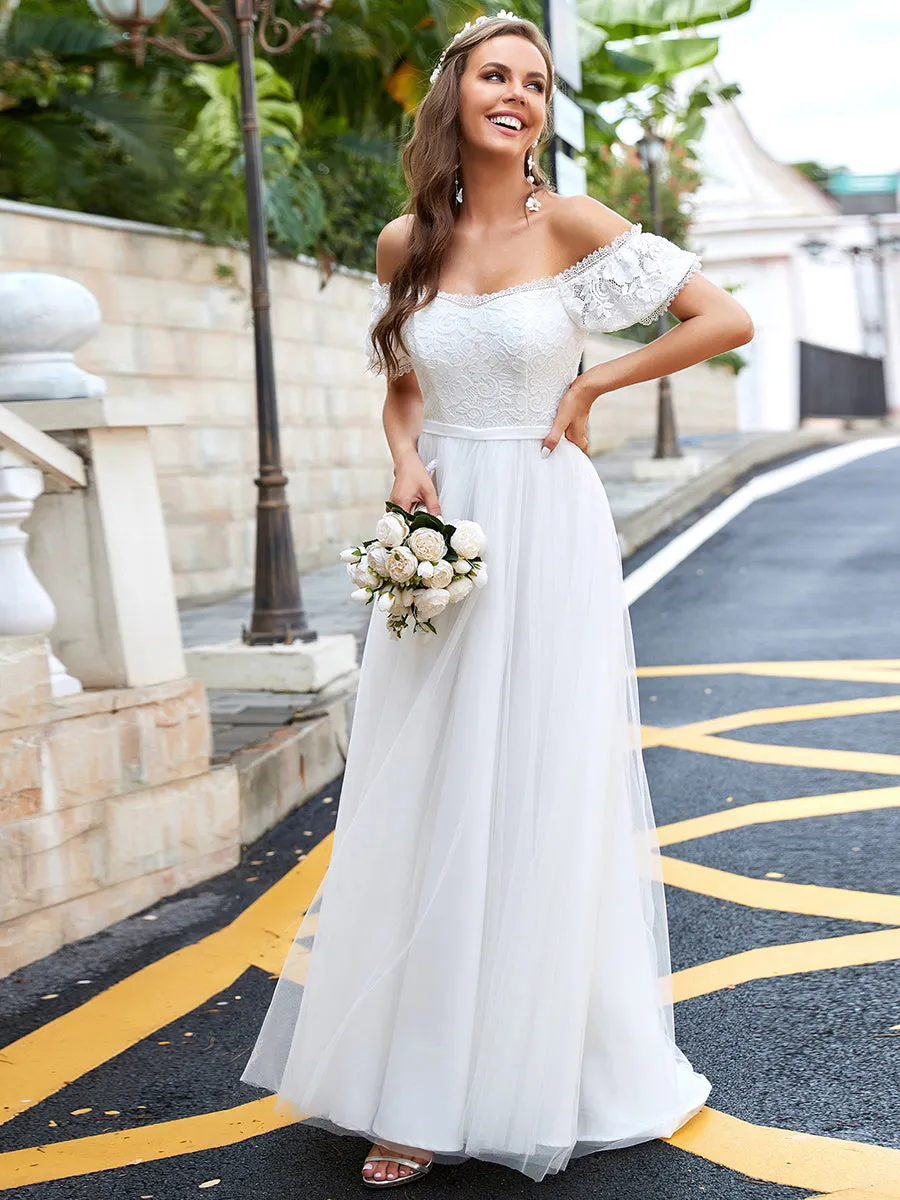 Magnificent Off Shoulder A Line Wholesale Wedding Dresses