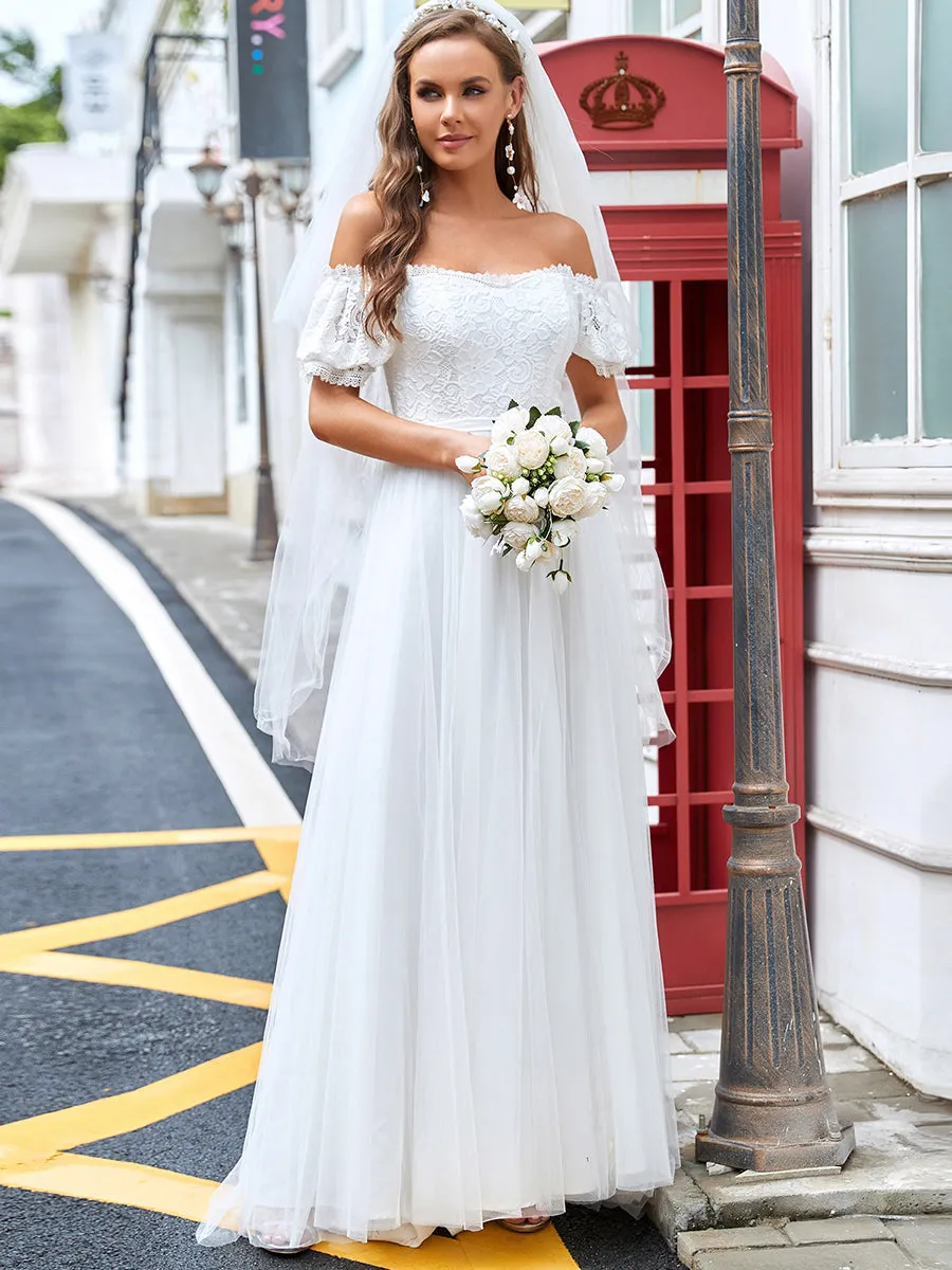 Magnificent Off Shoulder A Line Wholesale Wedding Dresses