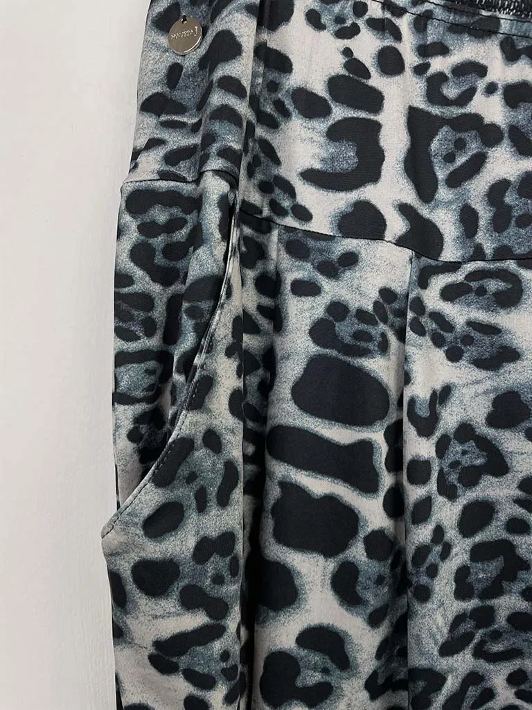 Malissa J Animal Print Joggers - Grey