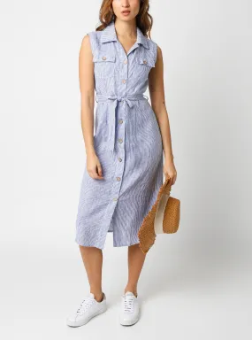 Marisol Stripe Linen Midi Dress