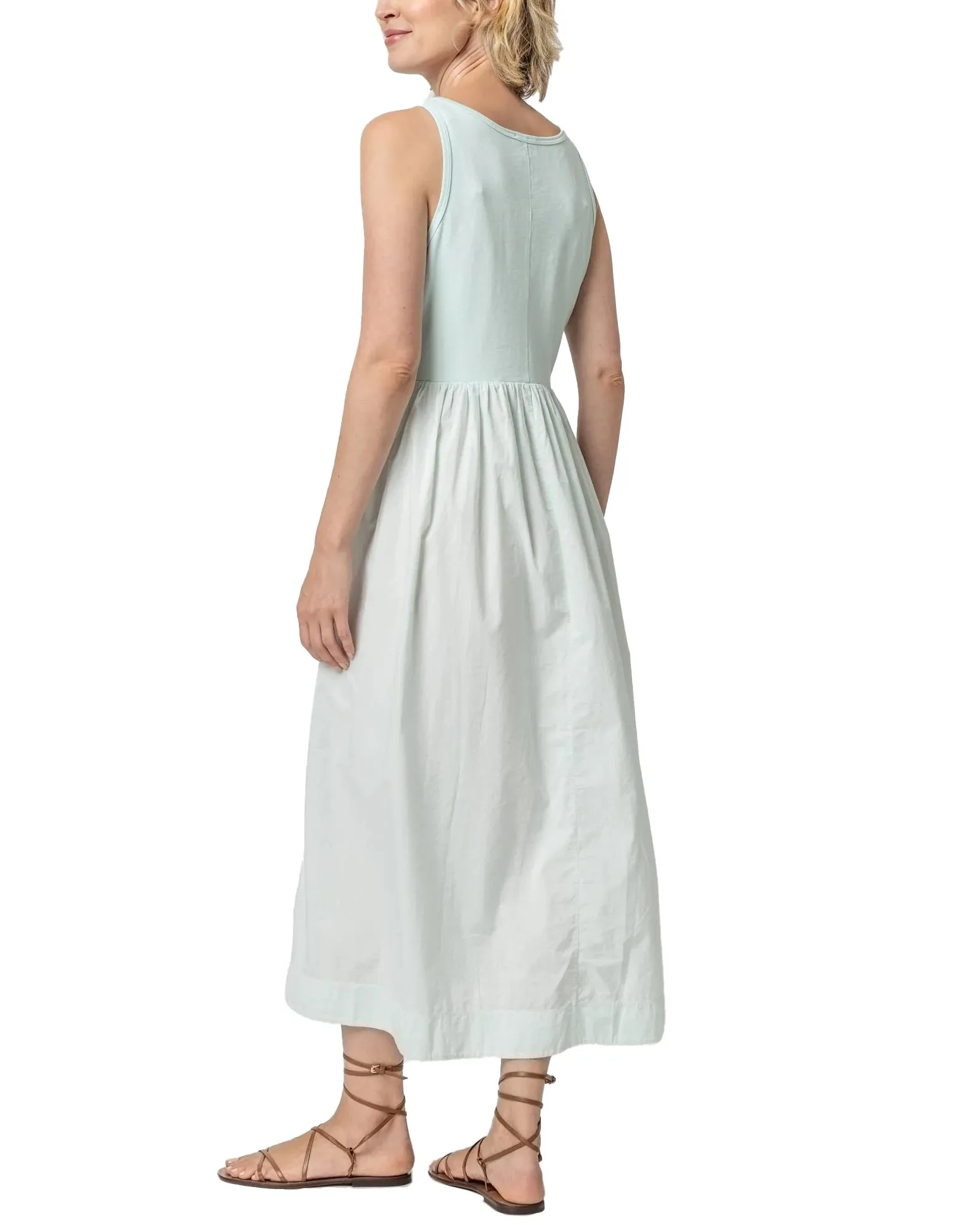 Mixed Media Maxi Dress (Sky Blue)