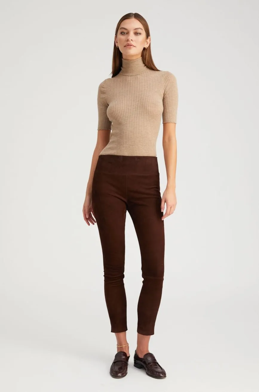 Mocha Suede Ankle Leggings