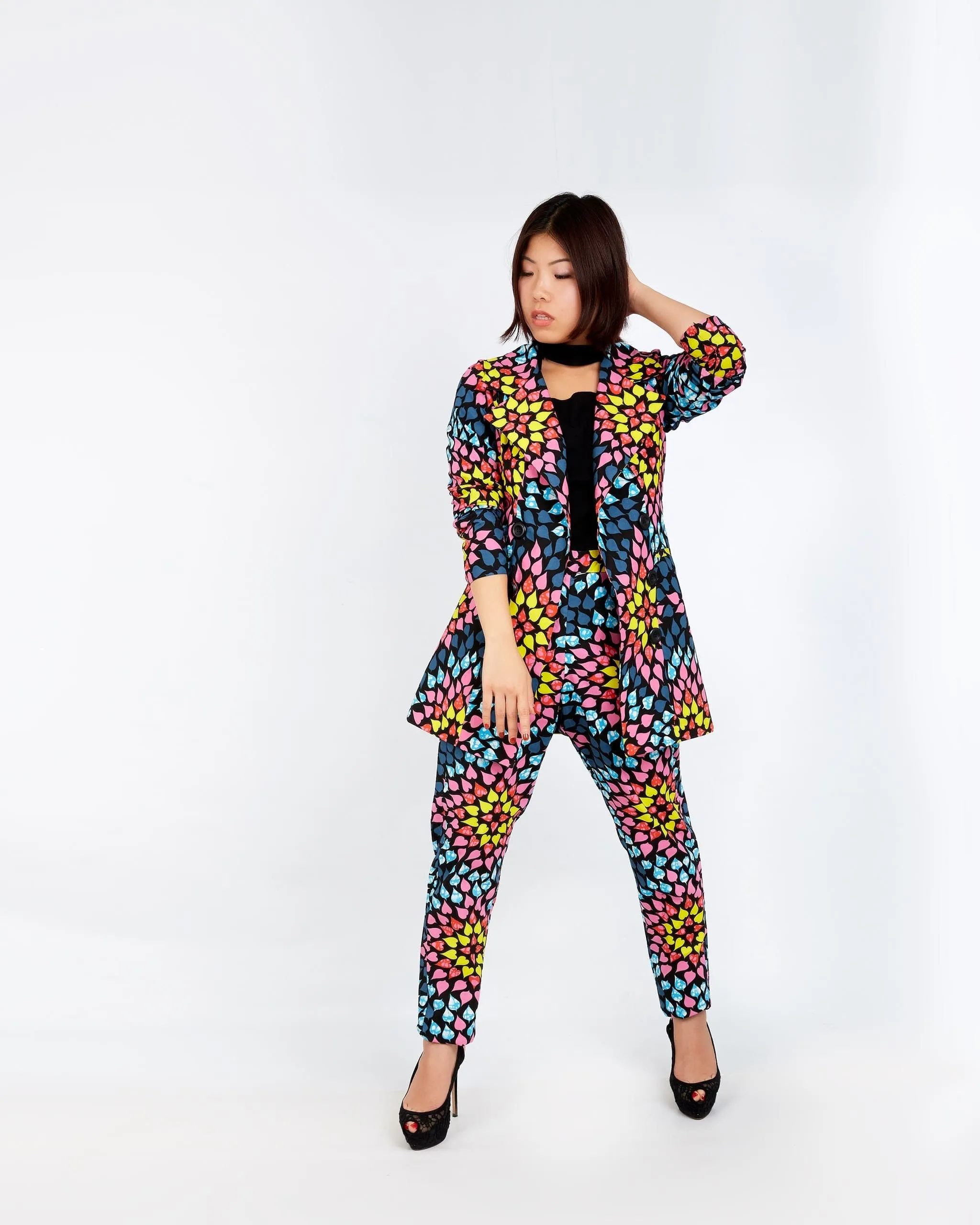 New In ONNA African Ankara Print Jacket and Trouser Set