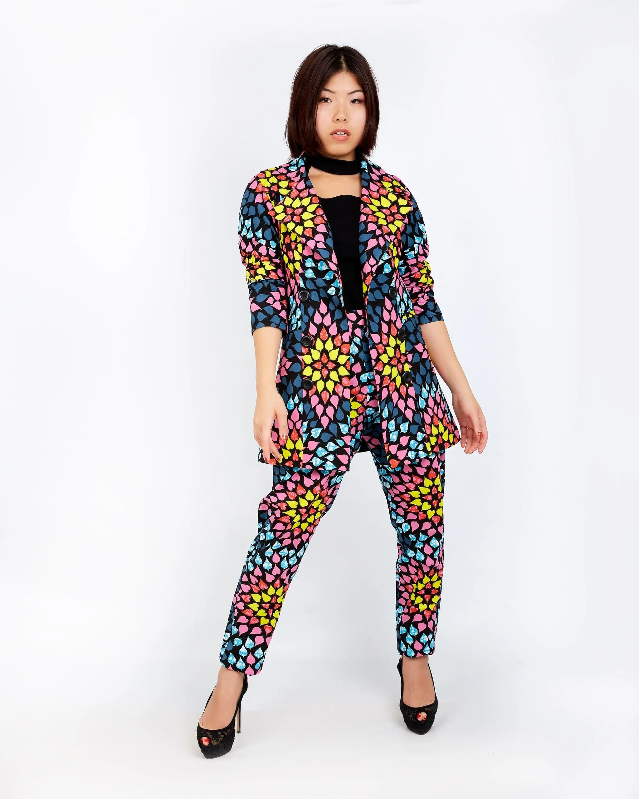 New In ONNA African Ankara Print Jacket and Trouser Set