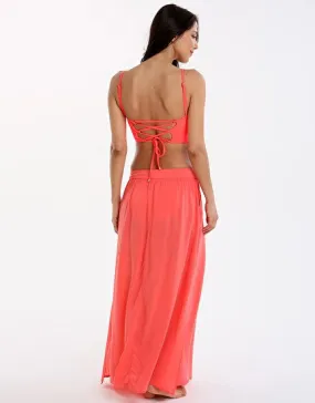 Phax Color Mix Coral Maxi Skirt