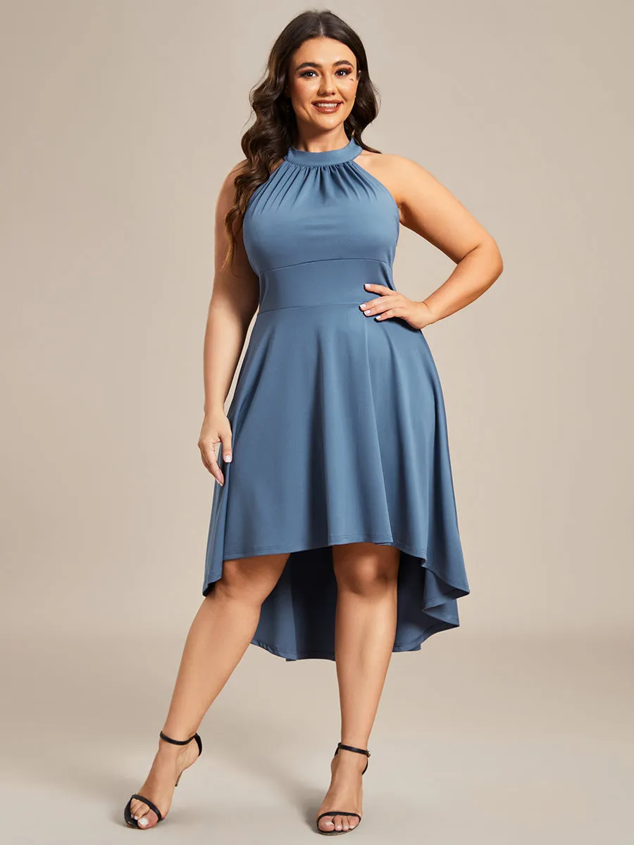 Plus Halter Sleeveless Midi Wholesale Cocktail Dresses