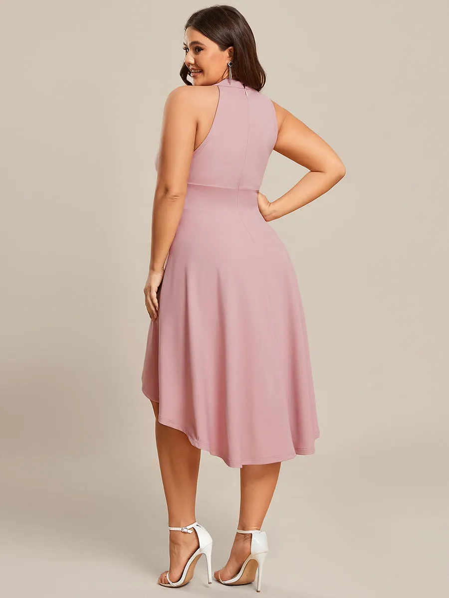 Plus Halter Sleeveless Midi Wholesale Cocktail Dresses