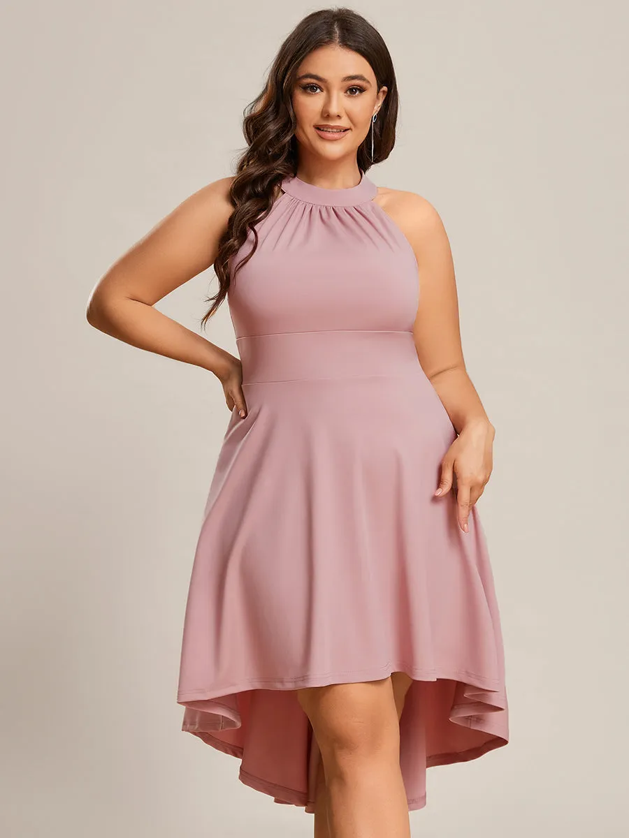 Plus Halter Sleeveless Midi Wholesale Cocktail Dresses