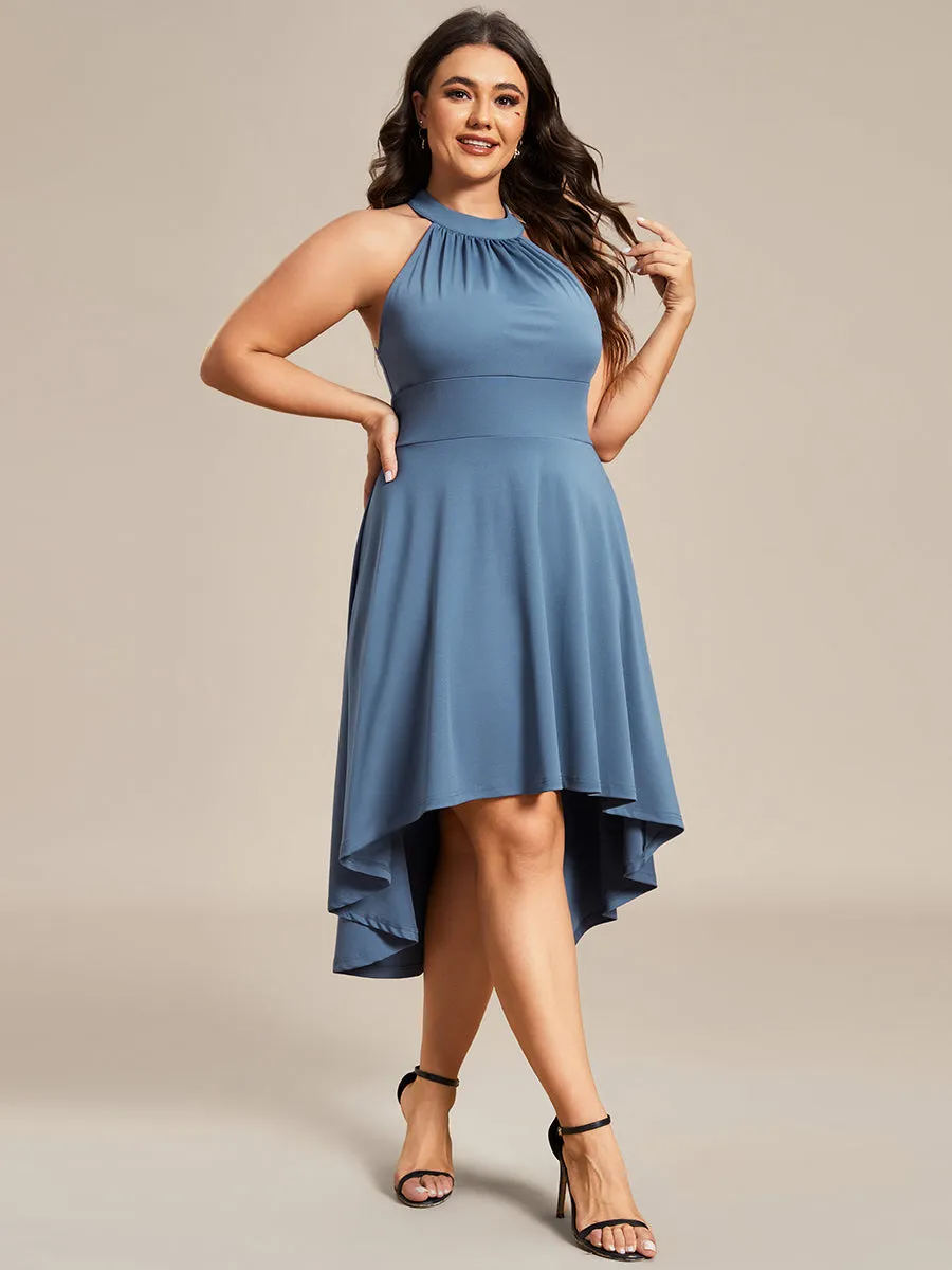 Plus Halter Sleeveless Midi Wholesale Cocktail Dresses