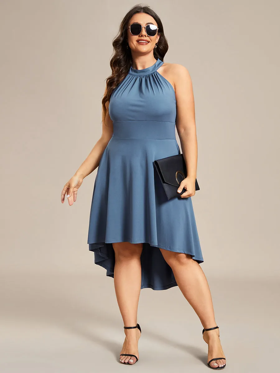 Plus Halter Sleeveless Midi Wholesale Cocktail Dresses